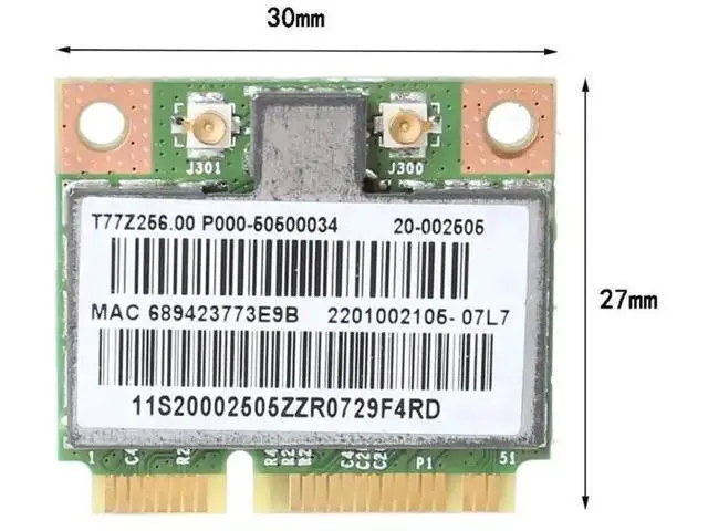 Alt view image 6 of 6 - BCM4313HMGB BCM4313 1x1 BGN WiFi Adapter Card, Half Mini PCI-E Wireless Network Card, Compatible with Z370, G480, G580, G780, Y470, Y570, Y480, Y580 Laptops