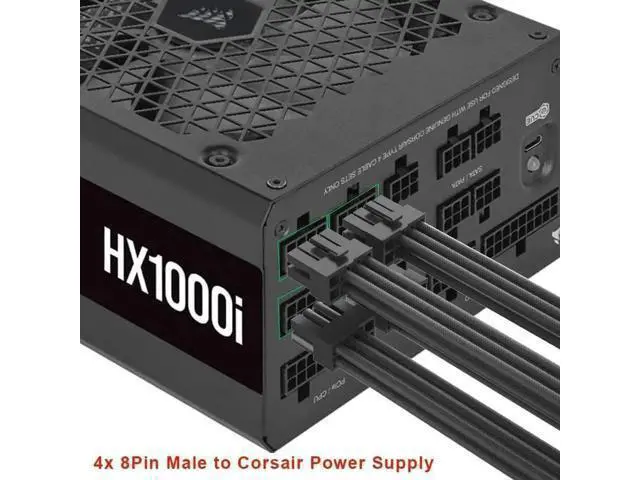 Alt view image 5 of 6 - Type B 90° Right Angle 12VHPWR Adapter, PCIe5.0 16AWG 600W 12+4Pin GPU Power Cord, 4×8Pin Input Exclusive for Corsair Modular PSU, Fits RTX 4090/4080/4070Ti/3090Ti