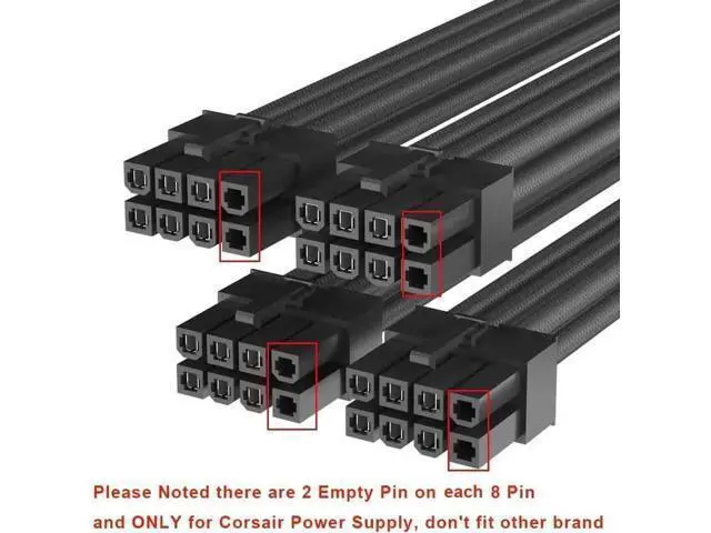 Alt view image 4 of 6 - Type B 90° Right Angle 12VHPWR Adapter, PCIe5.0 16AWG 600W 12+4Pin GPU Power Cord, 4×8Pin Input Exclusive for Corsair Modular PSU, Fits RTX 4090/4080/4070Ti/3090Ti