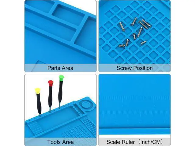 Alt view image 3 of 7 - 17.7"×11.8" Magnetic Silicone Soldering Mat, 932°F Heat Resistant Repair Work Pad