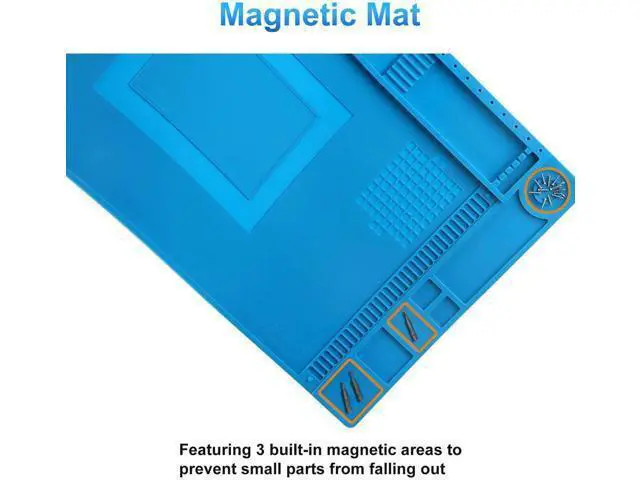 Alt view image 4 of 7 - 17.7"×11.8" Magnetic Silicone Soldering Mat, 932°F Heat Resistant Repair Work Pad