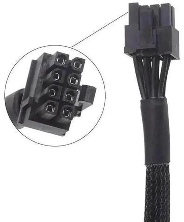Alt view image 5 of 6 - 1PCS Dual PCIe 8Pin (6+2) Sleeved GPU Power Cable Compatible with Modular PSU X-650 X-750 X-850 X-1050 X-1250, Braided Modular Graphics Card Power Supply Wire