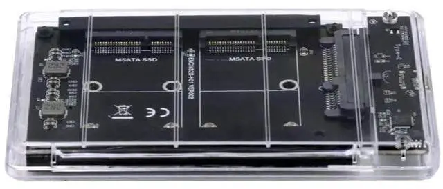 Main image of Dual mSATA SSD Bridge Adapter with JBOD RAID0 Span Mode, Convert Dual Mini-SATA SSD to USB3.0 Type-C 2.5 Inch SATA Combo External Enclosure