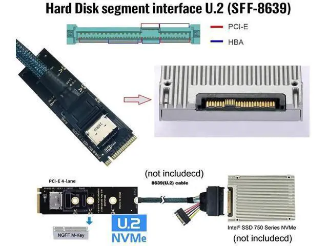 Alt view image 4 of 7 - 2280 M.2 M-Key PCIe 4.0 to OCuLink SFF-8612 SFF-8611 Vertical Host Adapter, Compatible with ASUS MSI Gigabyte ASRock Motherboard, for NVMe U.2 SSD & External eGPU Dock