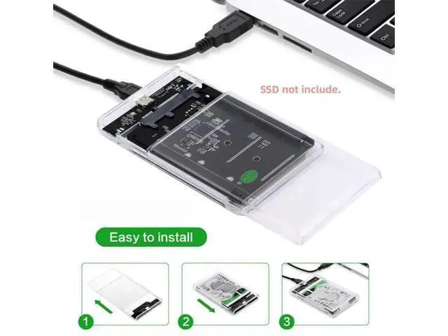 Alt view image 7 of 7 - Dual NGFF B+M-Key M.2 SATA + 2.5 Inch SATA Combo Enclosure, USB 3.0 Type-C Multi-Disk Storage Case Support RAID 0, JBOD, Span Mode