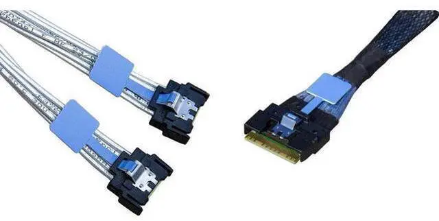 Main image of 80CM PCIe Gen5 MCIO Splitter Cable, MCIO x8 74Pin Straight Male to Dual MCIO x4 38Pin Male Double Extension Cord, Mini Cool Edge IO High-Density Server Interconnect Cable for Multi-NVMe Storage Backpl