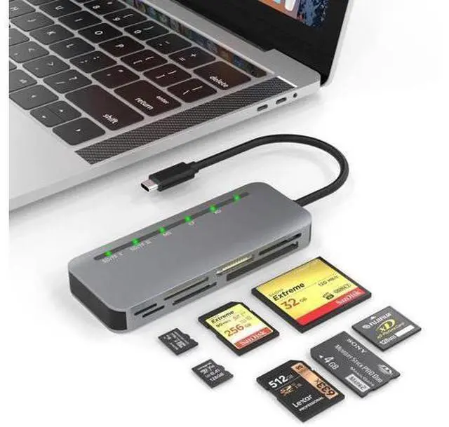 Main image of 7-in-1 USB C Multi Card Reader, 5Gbps Aluminum Memory Card Adapter Supports SD/TF/CF/XD/Memory Stick Pro Duo, OTG Card Reader for Digital Cameras, iPhone 15/16, Android Phones, Tablets & Laptops