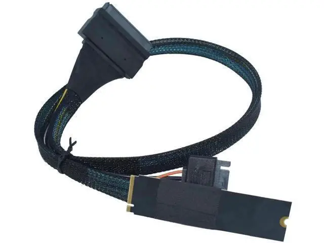 Alt view image 6 of 7 - 0.5M/1.6FT M.2 M-Key NVMe to U.2 SFF-8639 Extension Cable PCIe 4.0 x4 64Gbps with 15Pin SATA Power, for Mainboard M.2 Slot to 2.5" U.2 NVMe SSD Server Storage Docking