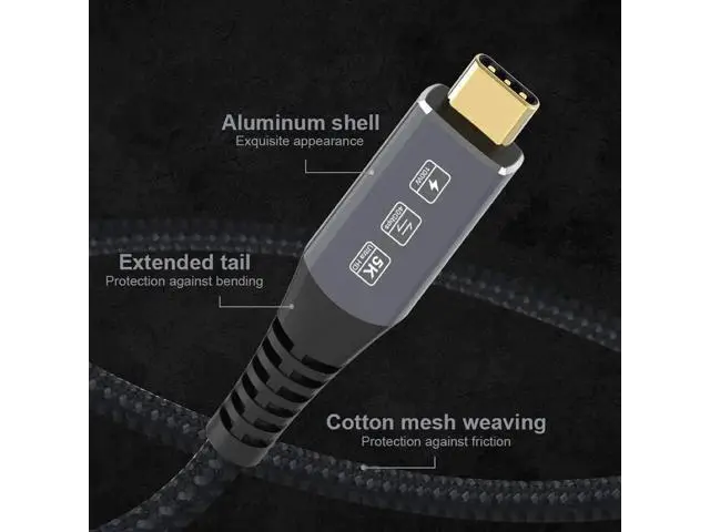 Alt view image 3 of 7 - 1.8M USB4.0 USB-C to USB-C Cable, 40Gbps Data Transfer, 100W PD Charging
