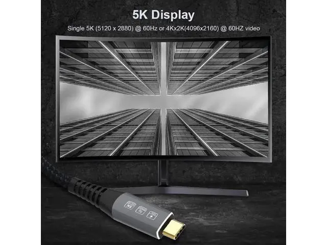 Alt view image 7 of 7 - 1.8M USB4.0 USB-C to USB-C Cable, 40Gbps Data Transfer, 100W PD Charging