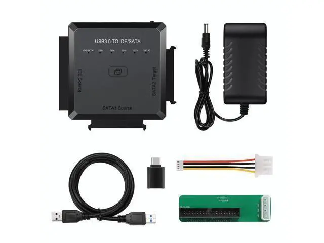 Alt view image 7 of 7 - USB3.0 SATA IDE Hard Drive Reader with One-Touch Clone Function, Fits 2.5/3.5 Inch HDD/SSD, Comes with 12V Power Adapter
