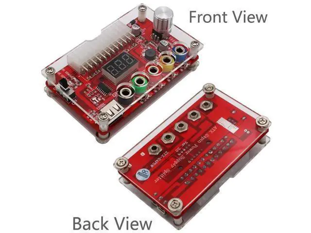 Alt view image 2 of 6 - 2 Pcs 24Pin ATX PSU Breakout Board Module with Acrylic Housing Kit, PC Power Terminal Adapter Supporting Fixed 3.3V/5V/12V & Adjustable 1.8V10.8V Output