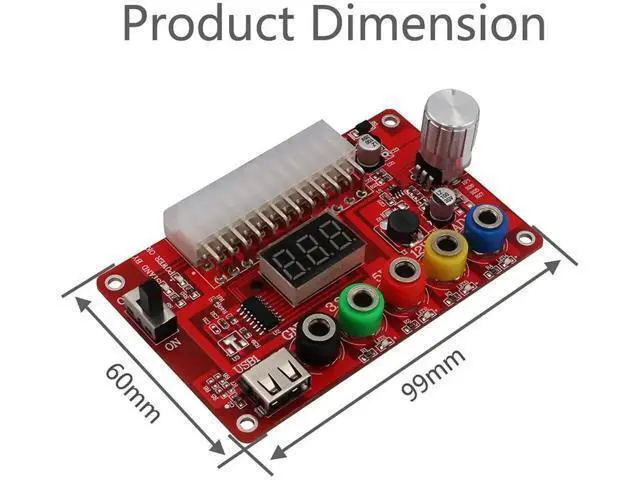 Alt view image 4 of 6 - 2 Pcs 24Pin ATX PSU Breakout Board Module with Acrylic Housing Kit, PC Power Terminal Adapter Supporting Fixed 3.3V/5V/12V & Adjustable 1.8V10.8V Output