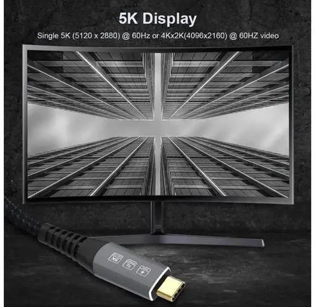 Alt view image 3 of 7 - 1.8M USB4.0 Type-C to Type-C Cable, 40Gbps Data Transfer, 100W PD Fast Charging