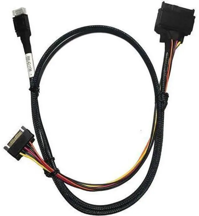 Main image of SFF-8087 38Pin Mini SAS to 4 SATA SSD Breakout Cable with Power Supply, 100CM Internal Hard Drive Multi-Drop Wire