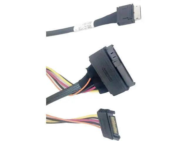 Alt view image 2 of 5 - SFF-8087 38Pin Mini SAS to 4 SATA SSD Breakout Cable with Power Supply, 100CM Internal Hard Drive Multi-Drop Wire