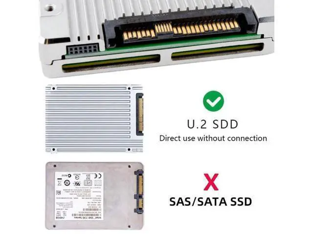 Alt view image 5 of 7 - PCIe 5.0 MCIO 4X 38Pin SFF-TA-1016 to U.2 SFF-8639 NVMe SSD Cable with SATA 15Pin Power, 0.5M Internal Server Storage Cable