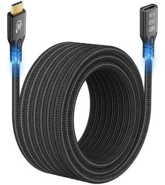 Main image of 16.4FT USB-C 3.2 Gen2x2 Extension Cable, Male to Female Extender, 20Gbps Data, 240W PD Charging, 4K@60Hz Video for External SSD, eGPU