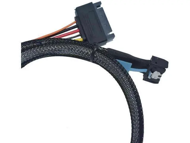 Alt view image 7 of 7 - 50cm 1.6ft PCIe 5.0 MCIO x4 to U.2 SFF-8639 NVMe Cable with 15-Pin SATA Power, Mini Cool Edge IO High-Speed Extension Cord for Server Motherboard Enterprise NVMe SSD Storage