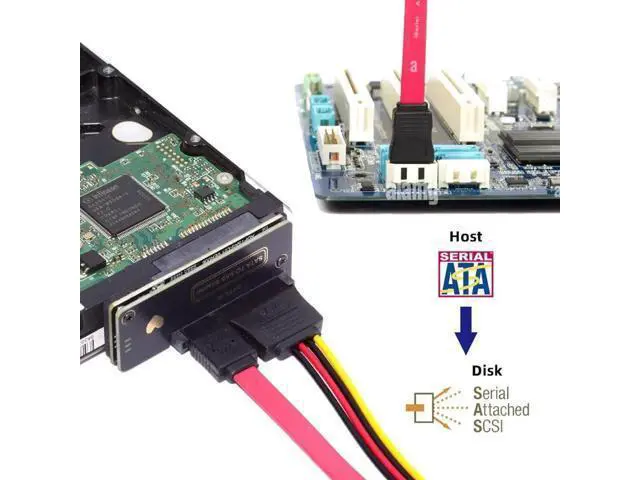 Alt view image 5 of 7 - SATA to SAS Adapter, SFF-8482 Converter for 2.5/3.5 Inch SAS Hard Drive Connecting to Motherboard SATA Port