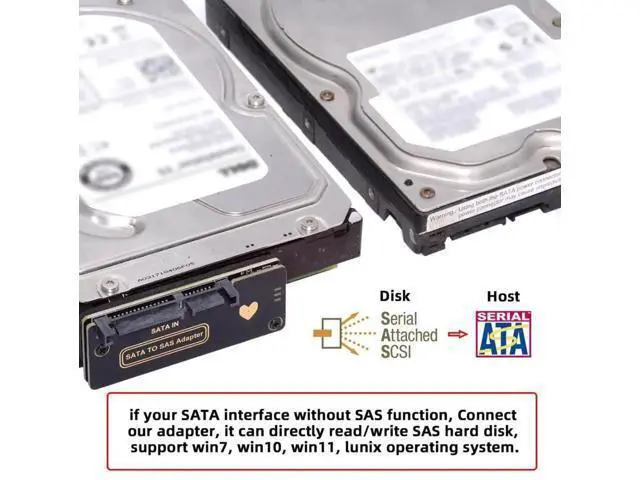 Alt view image 7 of 7 - SATA to SAS Adapter, SFF-8482 Converter for 2.5/3.5 Inch SAS Hard Drive Connecting to Motherboard SATA Port