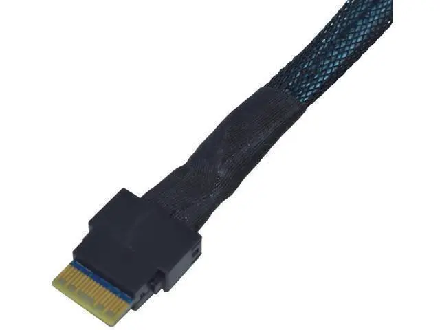 Alt view image 2 of 5 - PCIe 4.0 SlimSAS 4i SFF-8654 to U.2 SFF-8639 NVMe SSD Cable with 15Pin SATA Power, Internal Server Storage Interconnect Wire, 1.6FT / 50CM Length