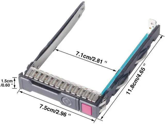 Alt view image 4 of 5 - 2 Pack 2.5 Inch SFF Hard Drive Tray Caddy 651687-001 651699-001 SAS SATA SSD Hot Swap Carrier Compatible with HPE ProLiant Gen8 Gen9 DL320e DL360e DL360P DL380e DL380p DL385p DL560 ML310e DL380 DL350