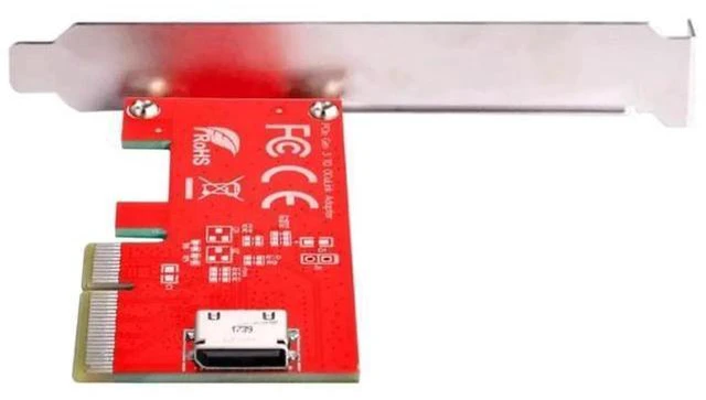Main image of PCIe 4.0 x4 to Oculink SFF-8611/SFF-8612 Host Adapter Card with Full Height Bracket for External PCIe SSD