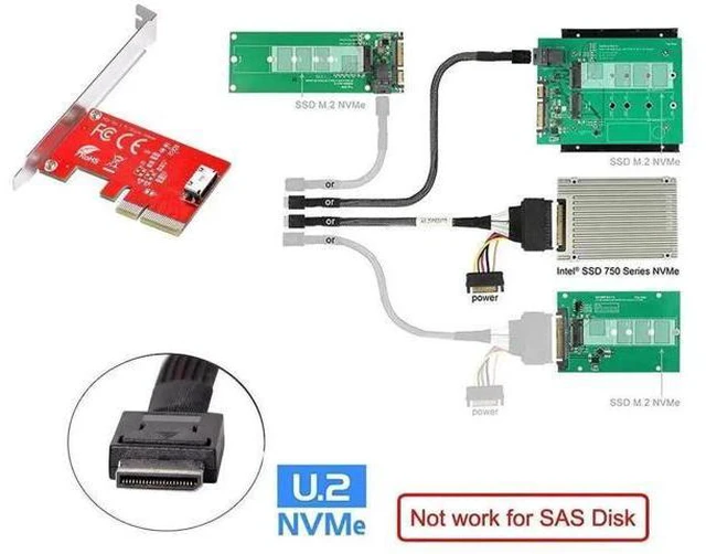 Alt view image 5 of 7 - PCIe 4.0 x4 to Oculink SFF-8611/SFF-8612 Host Adapter Card with Full Height Bracket for External PCIe SSD