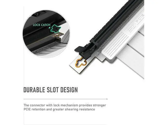 Alt view image 5 of 6 - PCIe Gen 4 x16 Extreme Flexible GPU Riser Cable, 20cm(7.87in) Right Angle Connector, High Speed PCIe 4.0 Extension Cord, White, Compatible with RTX 3090/3090Ti/4080/4090 Graphics Cards
