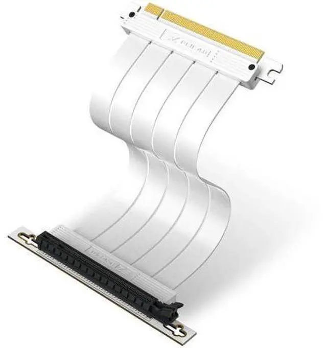 Main image of PCIe Gen 4 x16 Extreme Flexible GPU Riser Cable, 20cm(7.87in) Right Angle Connector, High Speed PCIe 4.0 Extension Cord, White, Compatible with RTX 3090/3090Ti/4080/4090 Graphics Cards