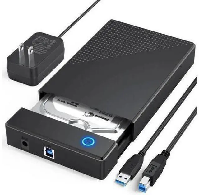Main image of 3.5 Inch SATA Hard Drive Enclosure, USB 3.0 External HDD Case Supports UASP & Max 20TB Storage, Comes with 12V 24W Power Adapter for Data Recovery & Desktop Storage Backup