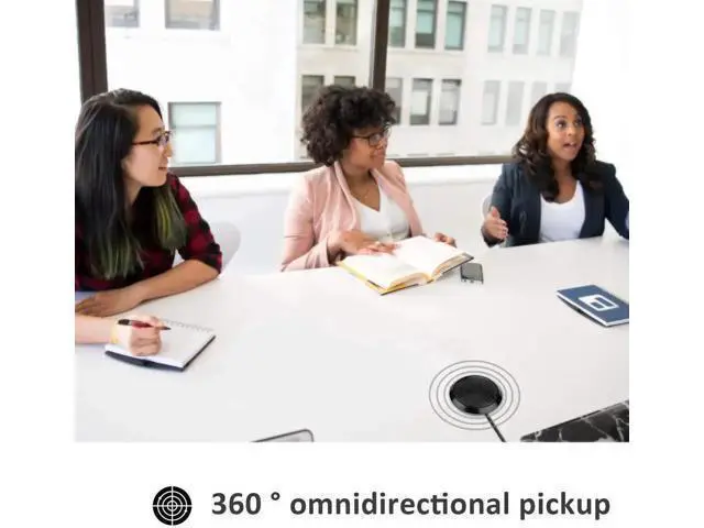 Alt view image 2 of 7 - 3.5mm Omnidirectional Desktop Condenser Microphone, 360° Pickup PC Mic for Laptop & Desktop, Ideal for Online Meetings, Online Classes, Gaming, Voice Chat & Audio Recording