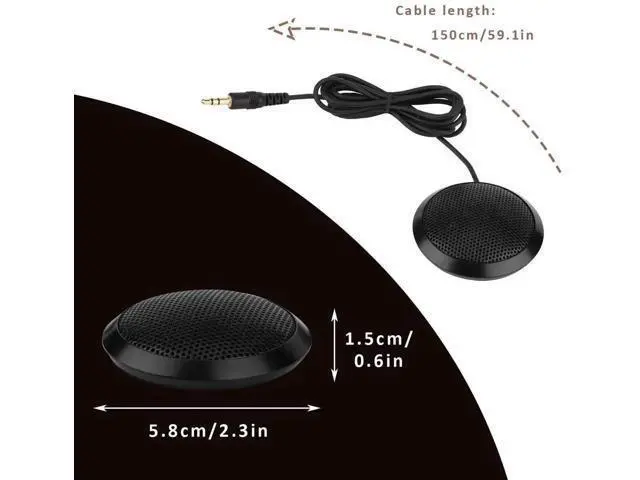 Alt view image 4 of 7 - 3.5mm Omnidirectional Desktop Condenser Microphone, 360° Pickup PC Mic for Laptop & Desktop, Ideal for Online Meetings, Online Classes, Gaming, Voice Chat & Audio Recording