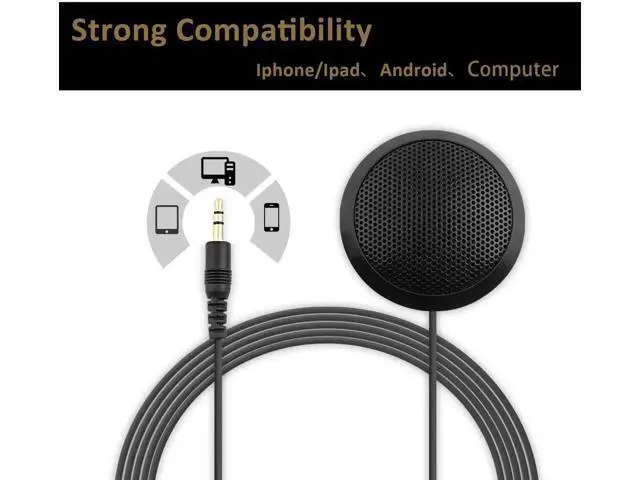 Alt view image 7 of 7 - 3.5mm Omnidirectional Desktop Condenser Microphone, 360° Pickup PC Mic for Laptop & Desktop, Ideal for Online Meetings, Online Classes, Gaming, Voice Chat & Audio Recording