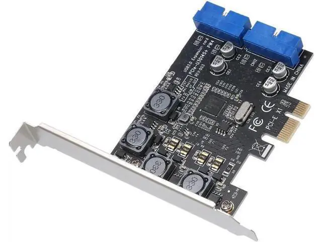 Alt view image 2 of 3 - PCIe X1 to Dual 20Pin USB 3.0 Internal Header Expansion Card, Super Speed PCI Express USB 3.0 Controller Card with Low Profile Flat Bracket