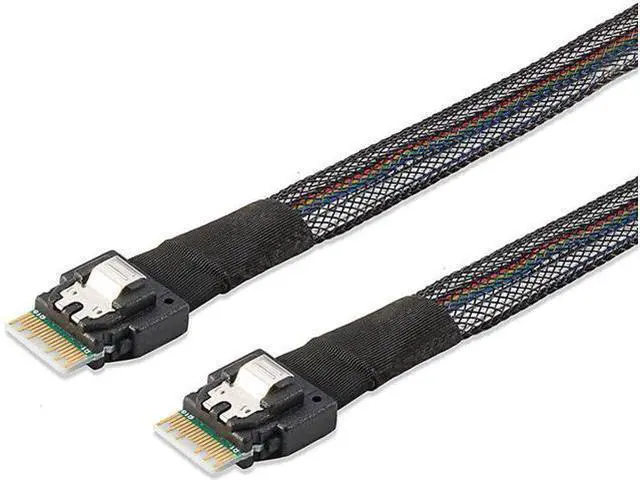Main image of 38Pin SlimSAS SFF-8654 Bidirectional Cable, Support SFF-8654 to SFF-8654 / SFF-8654 to Mini SAS HD SFF-8643, 12Gbps SAS 3.0 Server HDD Data Interconnect Cable, 50CM Length