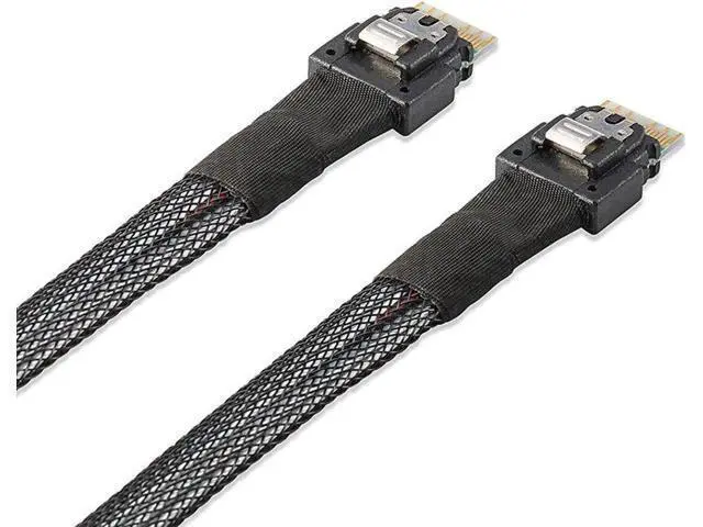 Alt view image 3 of 3 - 38Pin SlimSAS SFF-8654 Bidirectional Cable, Support SFF-8654 to SFF-8654 / SFF-8654 to Mini SAS HD SFF-8643, 12Gbps SAS 3.0 Server HDD Data Interconnect Cable, 50CM Length