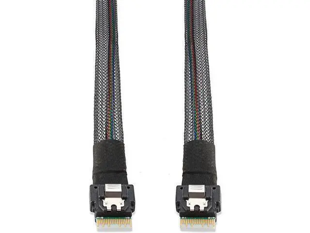 Alt view image 2 of 3 - 38Pin SlimSAS SFF-8654 Bidirectional Cable, Support SFF-8654 to SFF-8654 / SFF-8654 to Mini SAS HD SFF-8643, 12Gbps SAS 3.0 Server HDD Data Interconnect Cable, 50CM Length