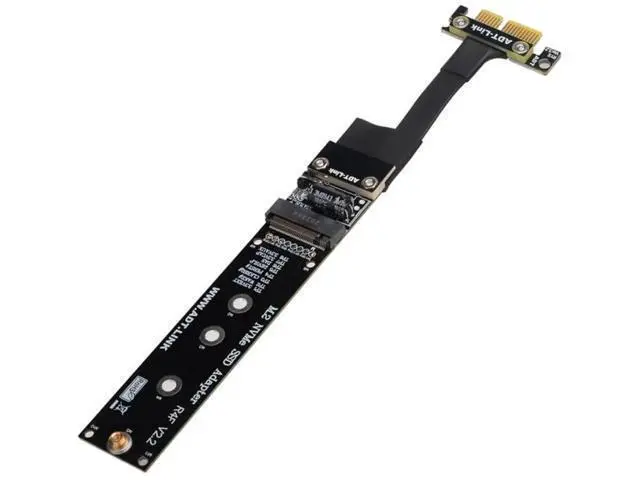 Alt view image 2 of 6 - M.2 M-Key NVMe SSD to PCIe x1 Riser Adapter Card, PCIe 4x to x1 Flexible FFC Flat Extension Cable PCIe Gen3.0 R14SF, 25cm Length