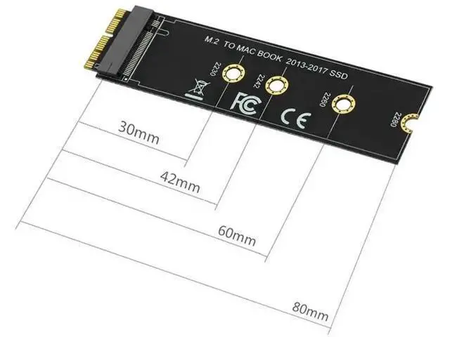 Alt view image 3 of 6 - M.2 NVMe SSD Converter Adapter Card, Storage Upgrade Kit Supporting NVMe/AHCI M.2 SSD, Compatible with MacBook Air & Pro Retina 2013-2017 A1465 A1466 A1398 A1502