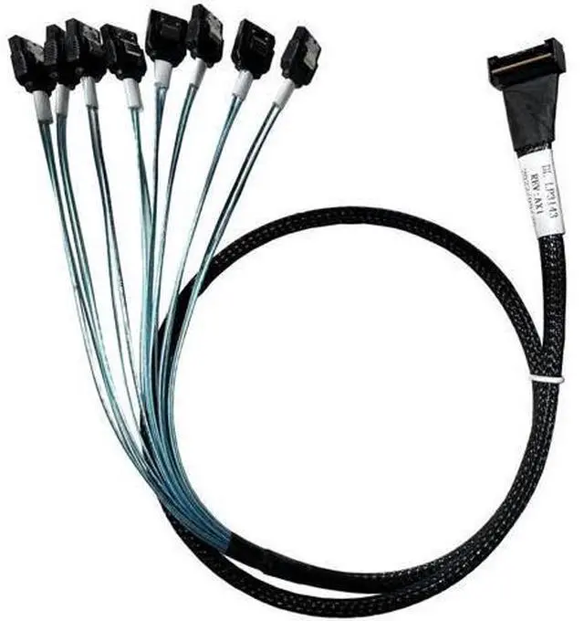 Main image of SlimSAS X8 SFF-8654 74Pin to 8×SATA 7Pin Breakout Cable, 85CM Internal Storage Cable Compatible with Dell PERC H750 H755 RAID Controller, Connect SlimSAS Host RAID Card to SATA Hard Drive Backplane