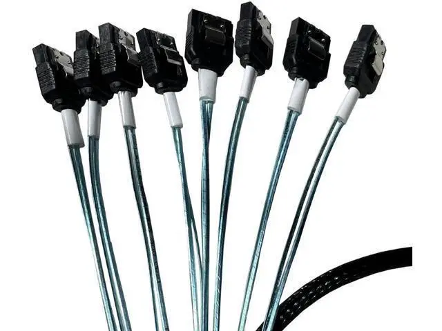 Alt view image 2 of 4 - SlimSAS X8 SFF-8654 74Pin to 8×SATA 7Pin Breakout Cable, 85CM Internal Storage Cable Compatible with Dell PERC H750 H755 RAID Controller, Connect SlimSAS Host RAID Card to SATA Hard Drive Backplane