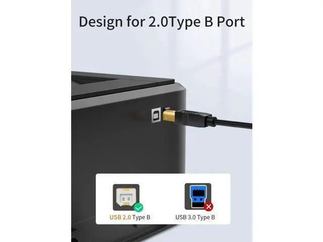 Alt view image 7 of 7 - 3 Pack 6.6FT USB-C to USB-B Printer Cable, Black Data Cord for MacBook Pro/Air, Digital Piano, MIDI Keyboard & DJ Controller