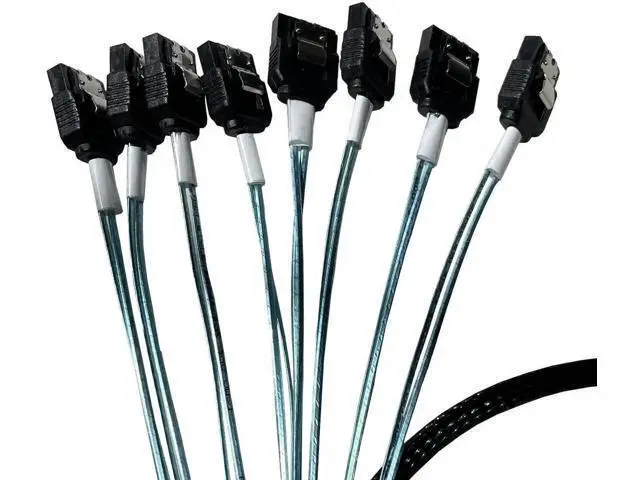 Alt view image 3 of 4 - SlimSAS X8 SFF-8654 74Pin to 8×SATA 7Pin Breakout Cable, 85CM Internal Storage Fanout Cable, Exact Match for Dell PERC H750 / H755 RAID Controllers, Connect SlimSAS RAID Host to SATA Hard Drive Backpl