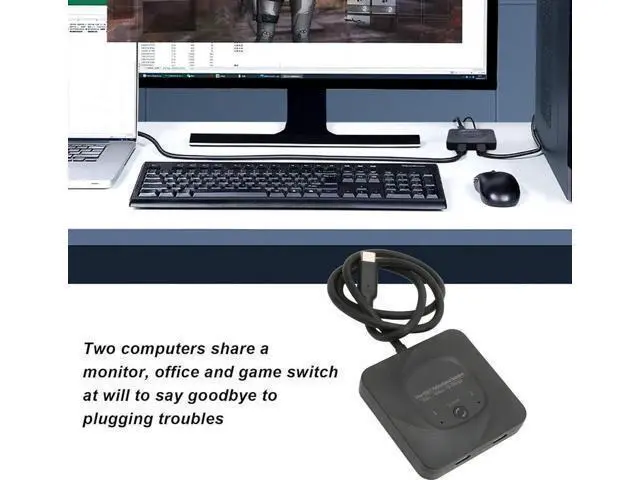 Alt view image 7 of 7 - Bi-Directional USB-C Switch Selector 2 In 1 Out / 1 In 2 Out, 8K@60Hz, USB3.1 Gen2 10Gbps Data, PD 100W Charging with Power Indicator for Laptops & PCs