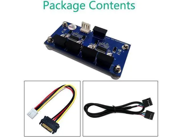 Alt view image 2 of 6 - 9-Pin USB 2.0 Header Splitter, 1 to 4 Female Extension Cable, Motherboard Internal 2 to 8-Port USB Hub with Power Supply & Magnetic Base