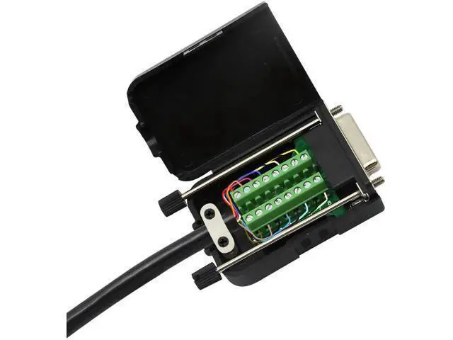 Alt view image 2 of 7 - Black DB15 Female Solderless Breakout Terminal Board with Plastic Housing & Long Screws, D-SUB 15Pin Serial Signal Screw Terminal Adapter Module (FB Version)
