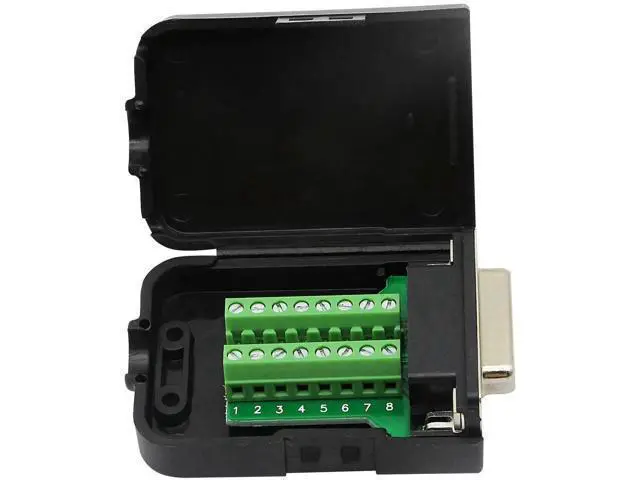 Alt view image 4 of 7 - Black DB15 Female Solderless Breakout Terminal Board with Plastic Housing & Long Screws, D-SUB 15Pin Serial Signal Screw Terminal Adapter Module (FB Version)