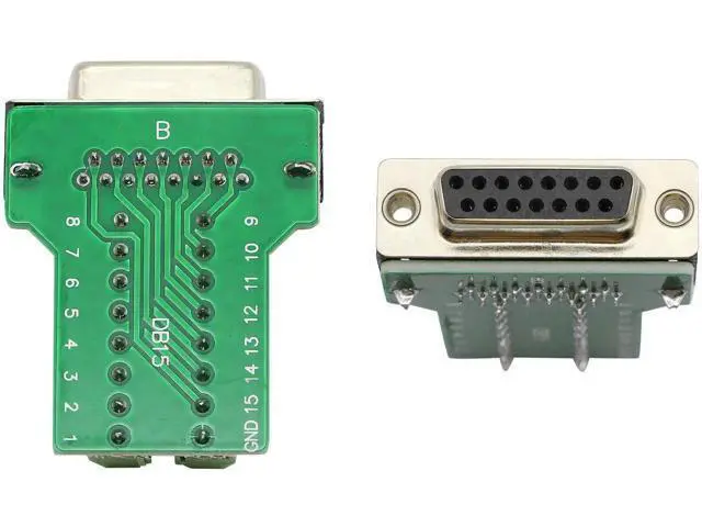 Alt view image 7 of 7 - Black DB15 Female Solderless Breakout Terminal Board with Plastic Housing & Long Screws, D-SUB 15Pin Serial Signal Screw Terminal Adapter Module (FB Version)